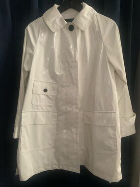 Jane Post White Slicker with Raglan Sleeves